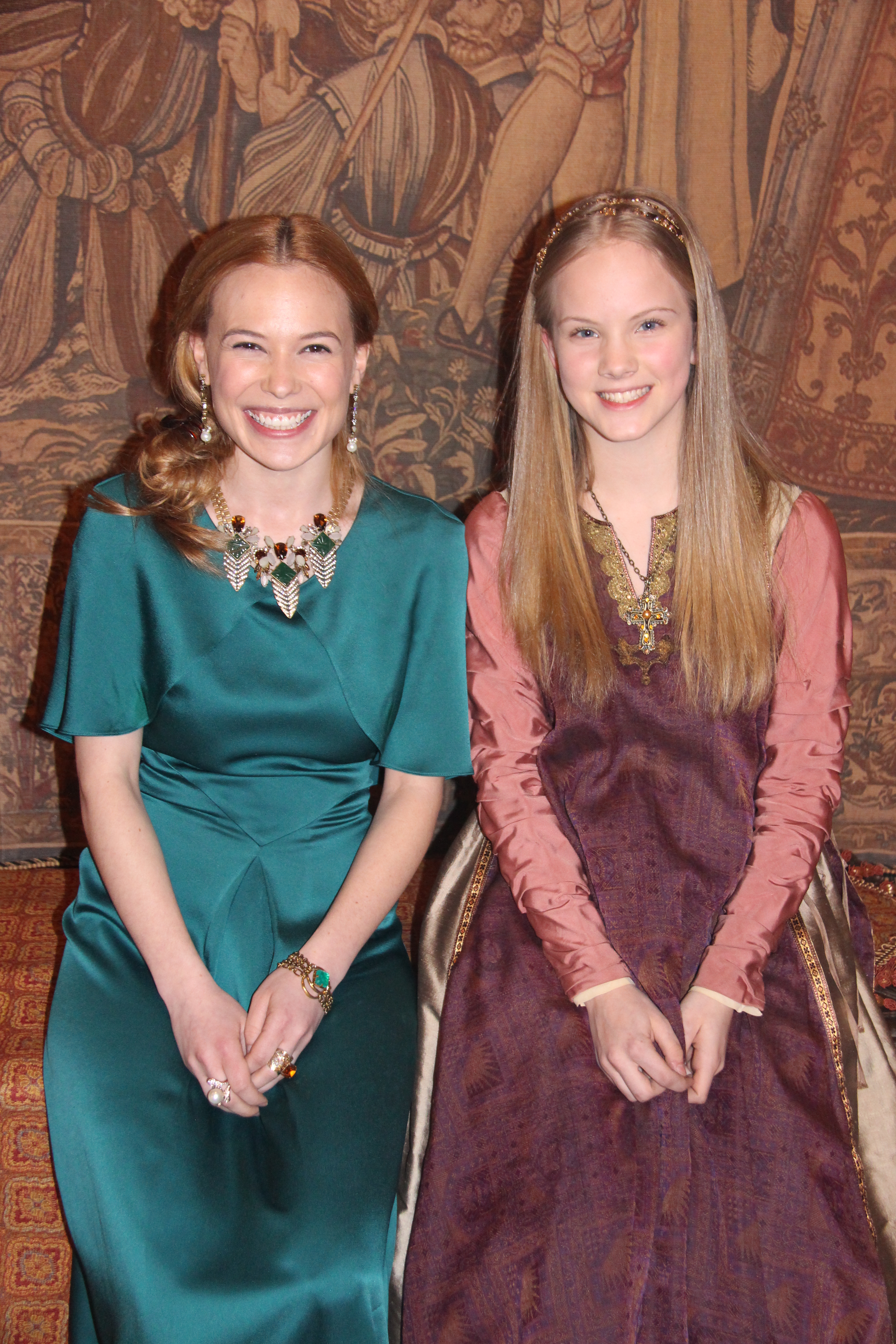 REIGN - Celina Sinden (Greer) and Jenna Warren (Ainsley) on the set of Reign.