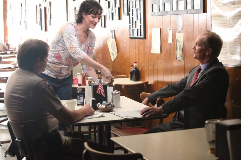 J.D. Evermore (Sheriff Carl Daggett), Kim Wall (Marcy) and Michael O'Neill (Senator Roland Foulkes) in Rectify.