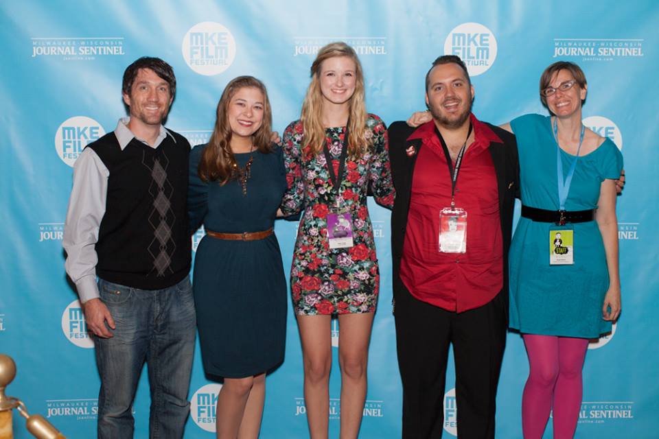 Simon Provan (Young John), Amanda J. Hull (Alice), Katie Theel (writer), Michael Viers (director), and Susan Kerns (producer) at 2013 Milwaukee Film Festival for LOVE YOU STILL premiere.