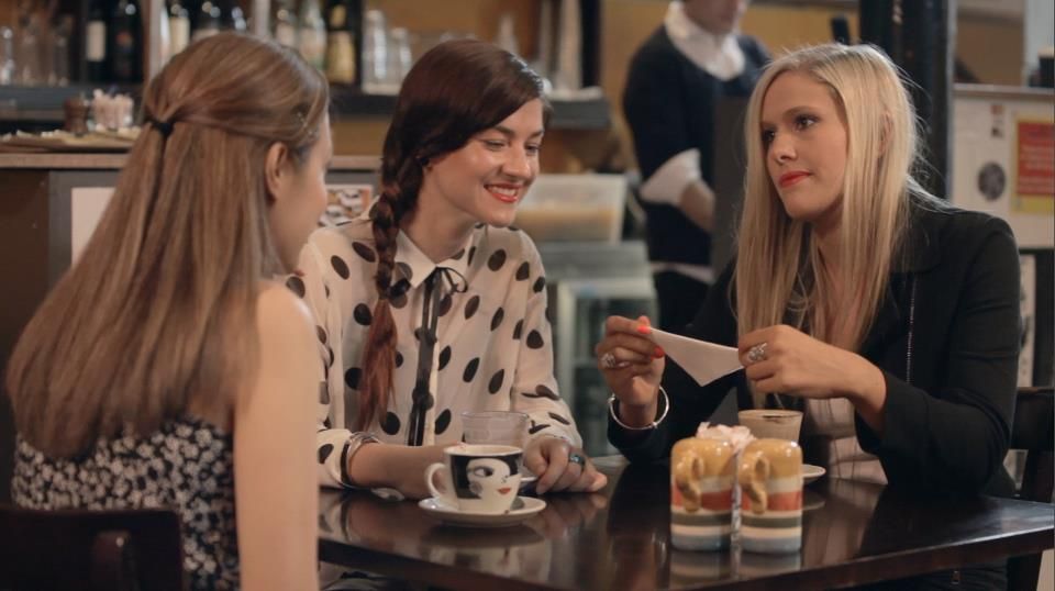 Natascha Szabo as cafe extra in the 2012 Kiss Goodbye to MS TVC and Campaign. Produced by Don't Look Back Pictures