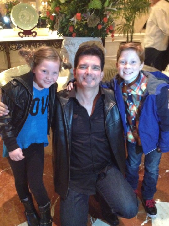 Carter with Butch Hartman and Ella Anderson on location for A Fairly Odd Summer.