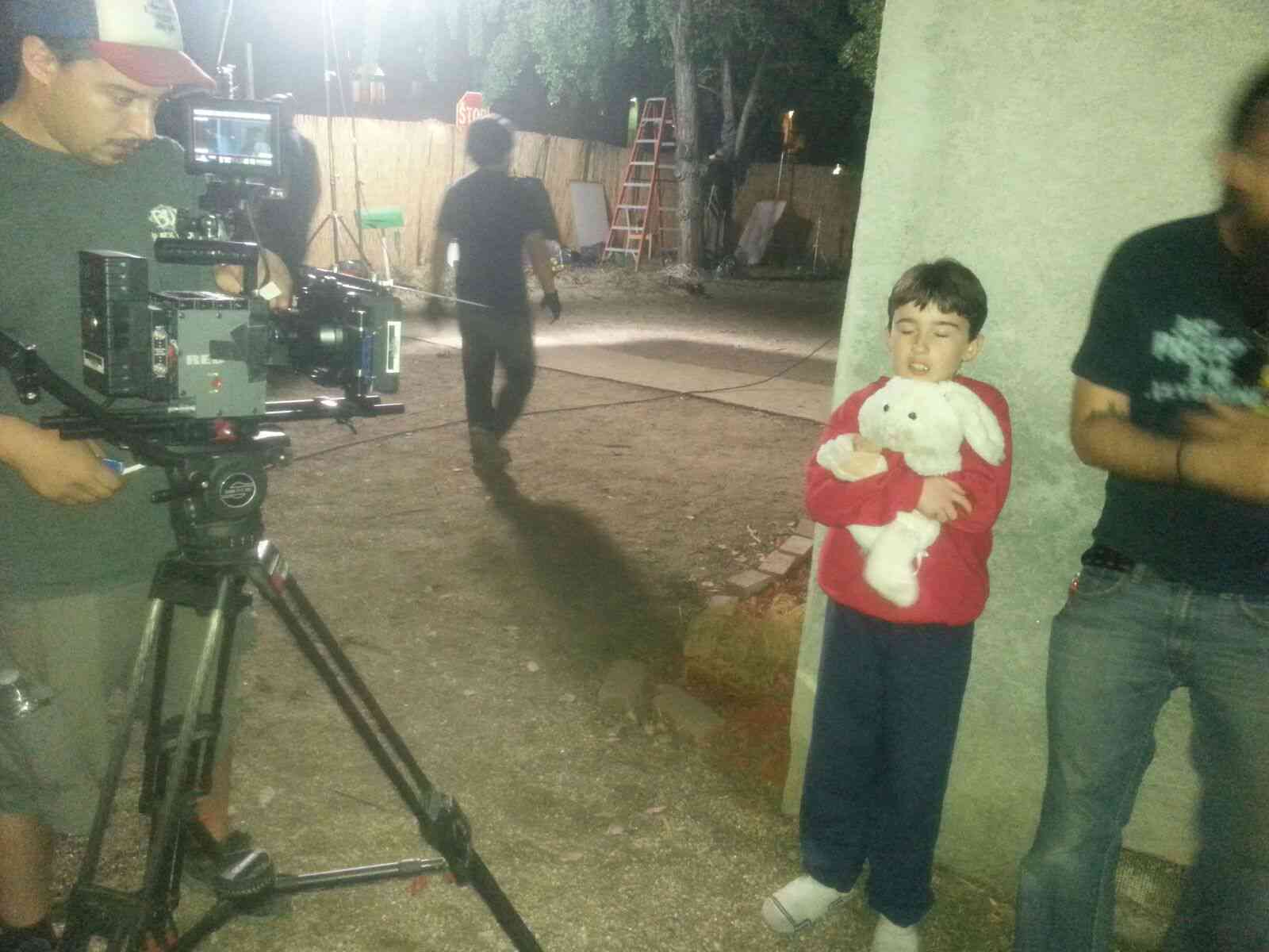 Filming The White Rabbit on set scene hiding from Demian