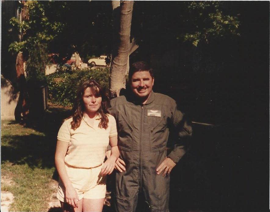 Joe Gutheinz when an Army Captain in his flight uniform. He is standing next to his youngest sister, Dianne Gutheinz (Helm).