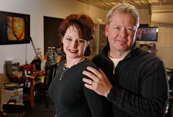 With wife Robin Paul at Madhaus Studio, Winterset, Iowa, 2011.
