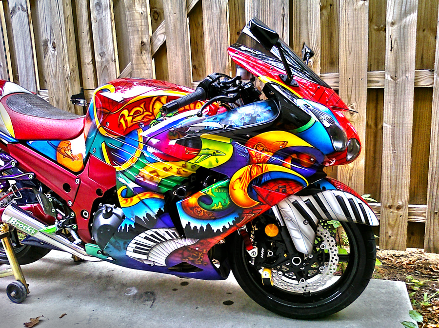 Motorcycle I painted mural on.