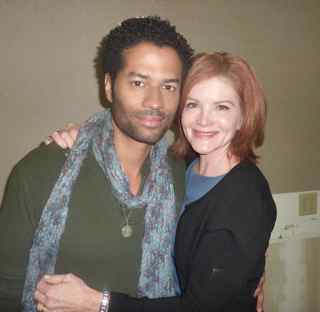 Eric Benet and Jennifer Van Horn on the set of Trinity Goodheart