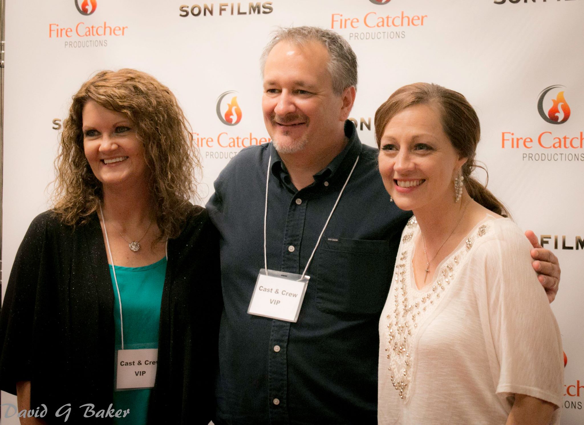 Kimberly J. Richardson with actor Ken Dohse and actress Juli Tapken at the Fire on the Track Concert for the film The Reins Maker. 2015