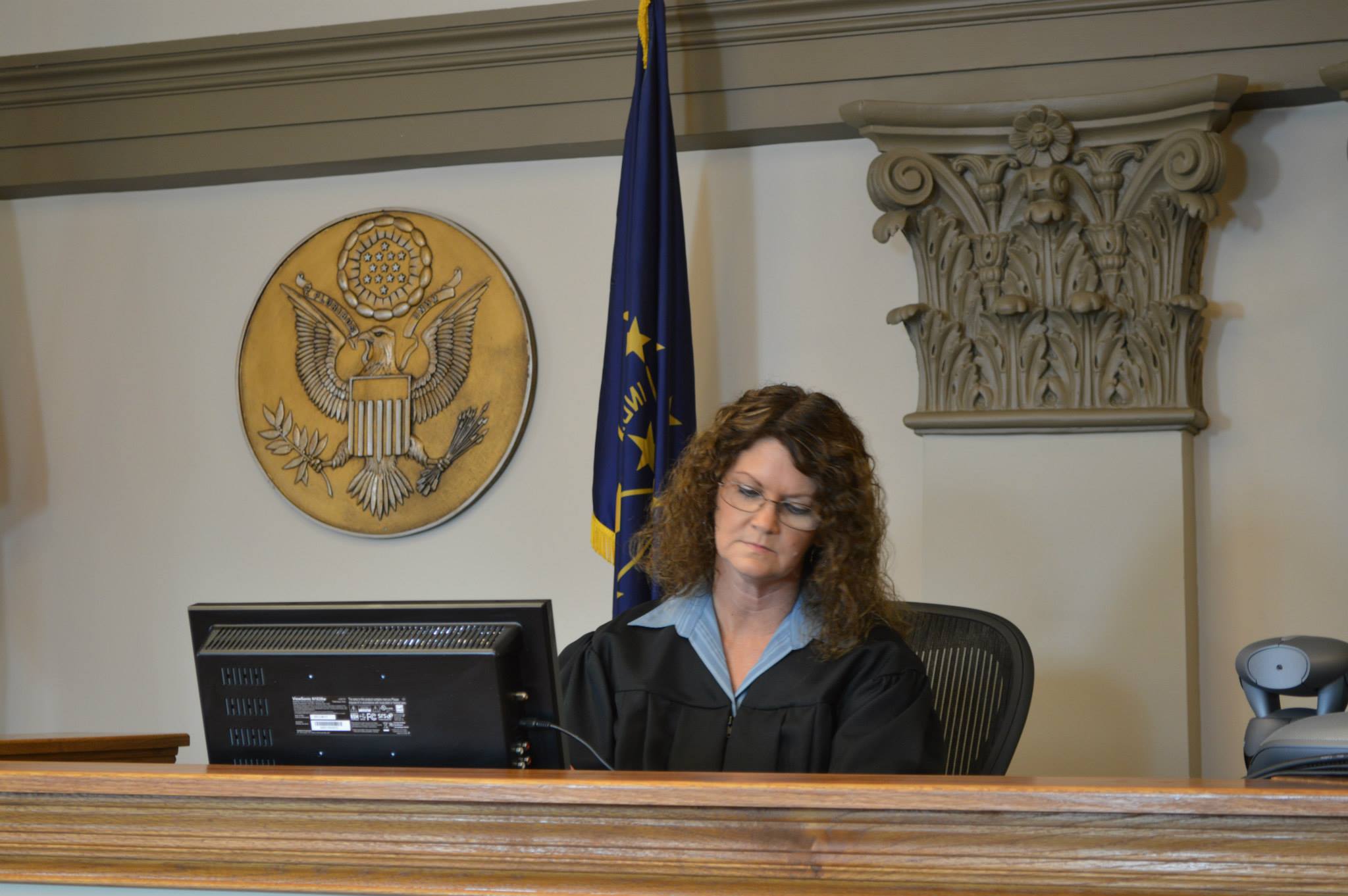 Kimberly J. Richardson On the set of VANISHED as The Honorable Judge Ann Miller