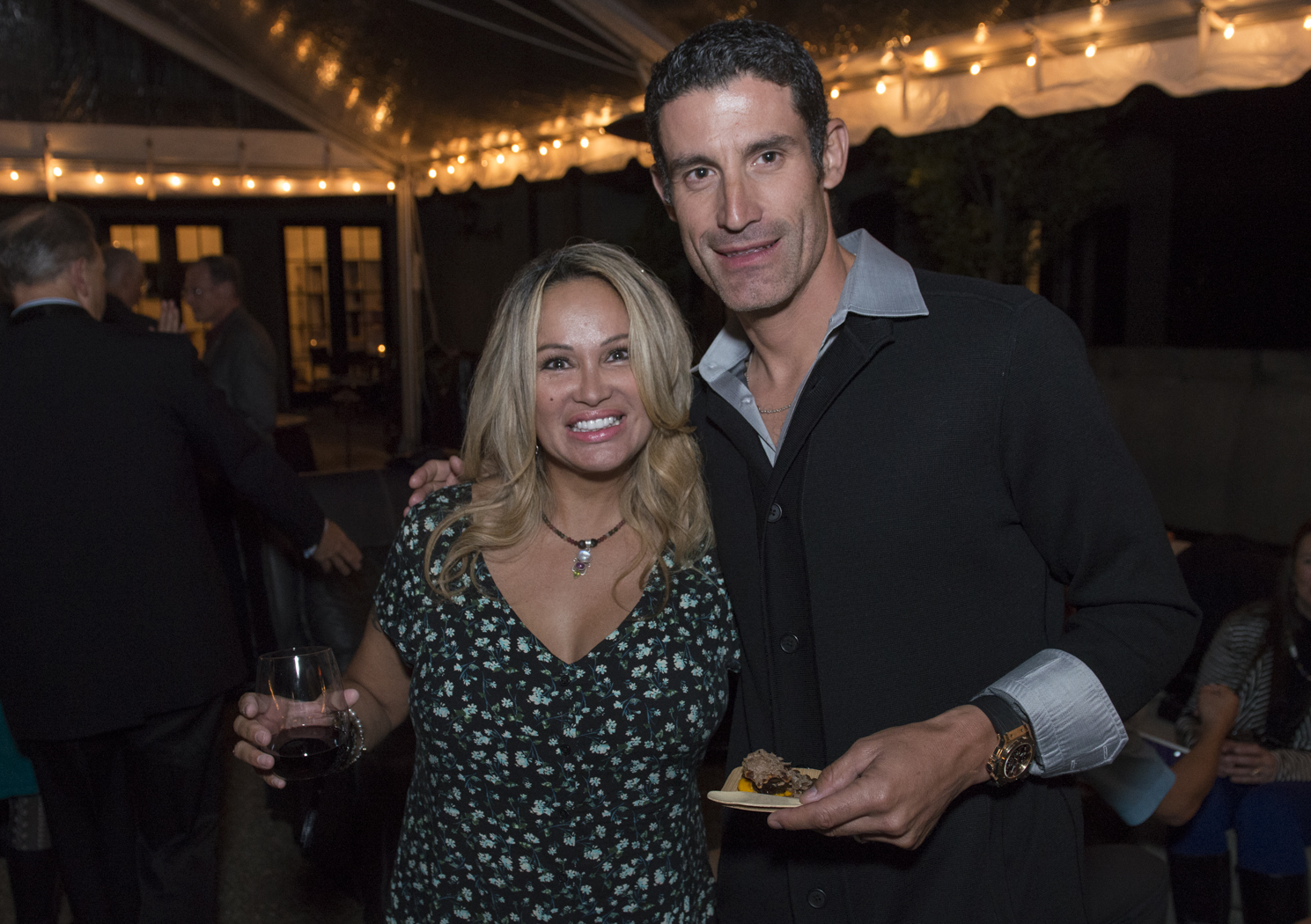 Tour de Force NLP Expert Lisa Christiansen and Tour de France cycling legend George Hincapie at the 2014 Granfondo Hincapie Celebrity Chef Dinner.