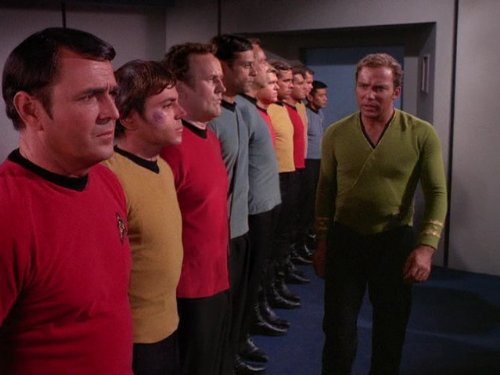 Still of Walter Koenig, Colm Meaney, William Shatner, James Doohan and Alexander Siddig in Star Trek: Deep Space Nine (1993)