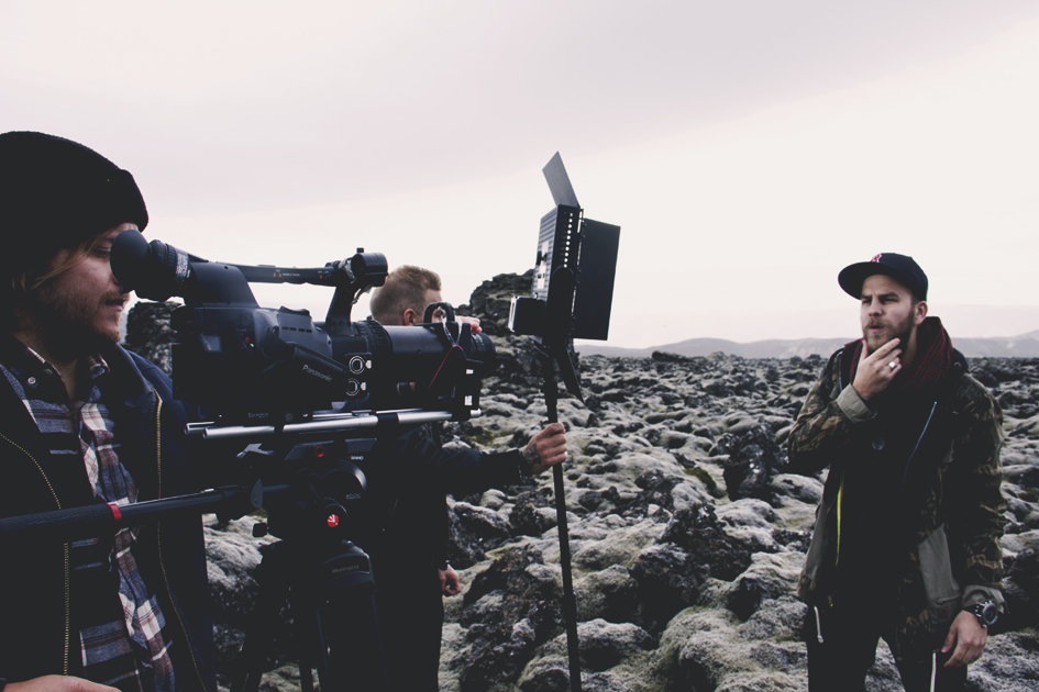 Patrik Öberg filming in Iceland