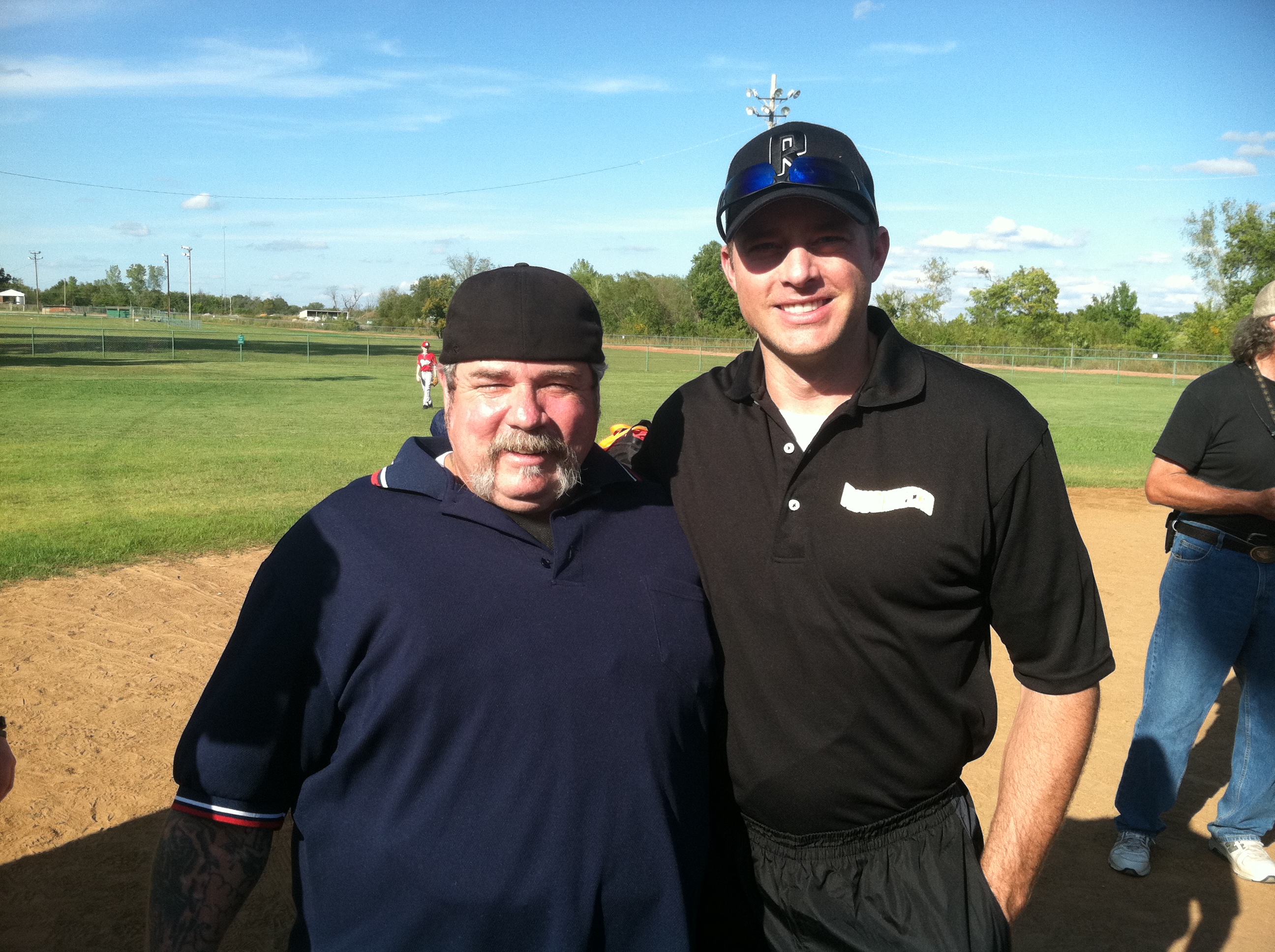 Jeff Stultz with Actor Drew Waters on the set of Home Run