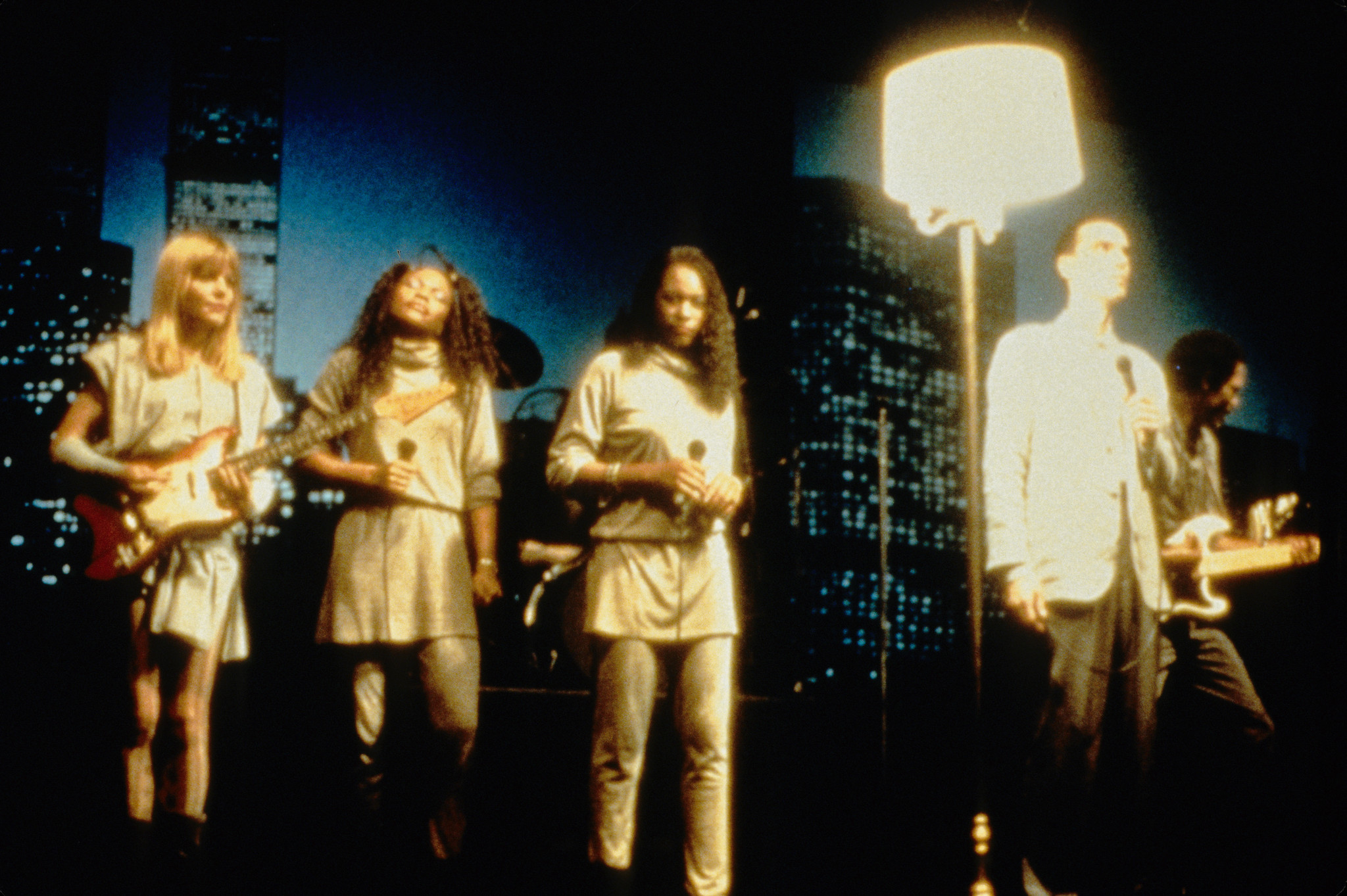 Still of David Byrne, Jerry Harrison and Tina Weymouth in Stop Making Sense (1984)