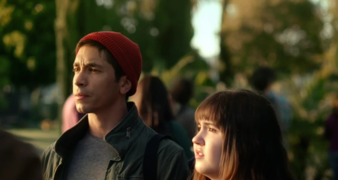 Still of Justin Long and Kayla Servi in Comet