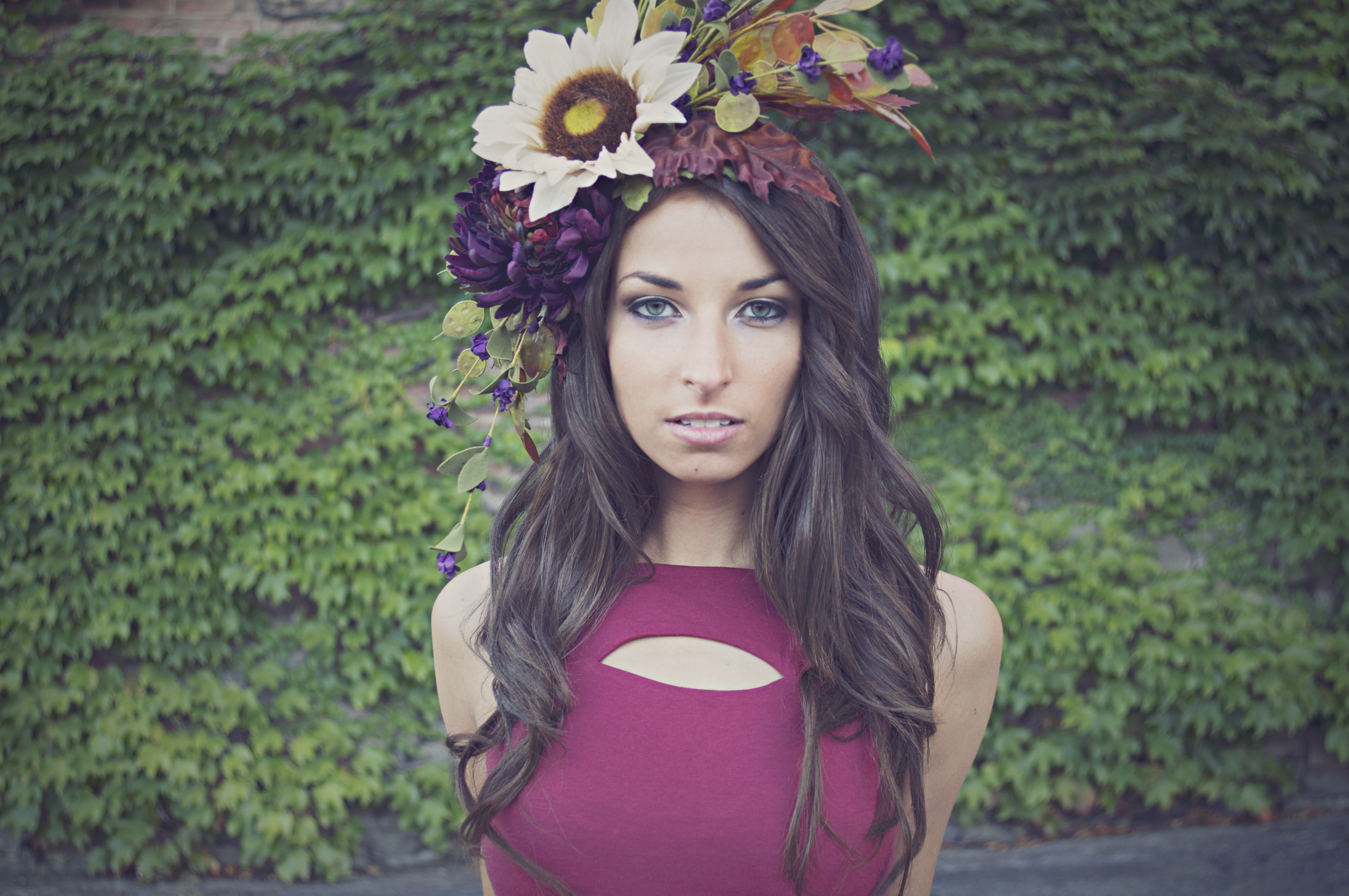 Modeling headpiece by Marc's Blossoms & Blooms Floral Design