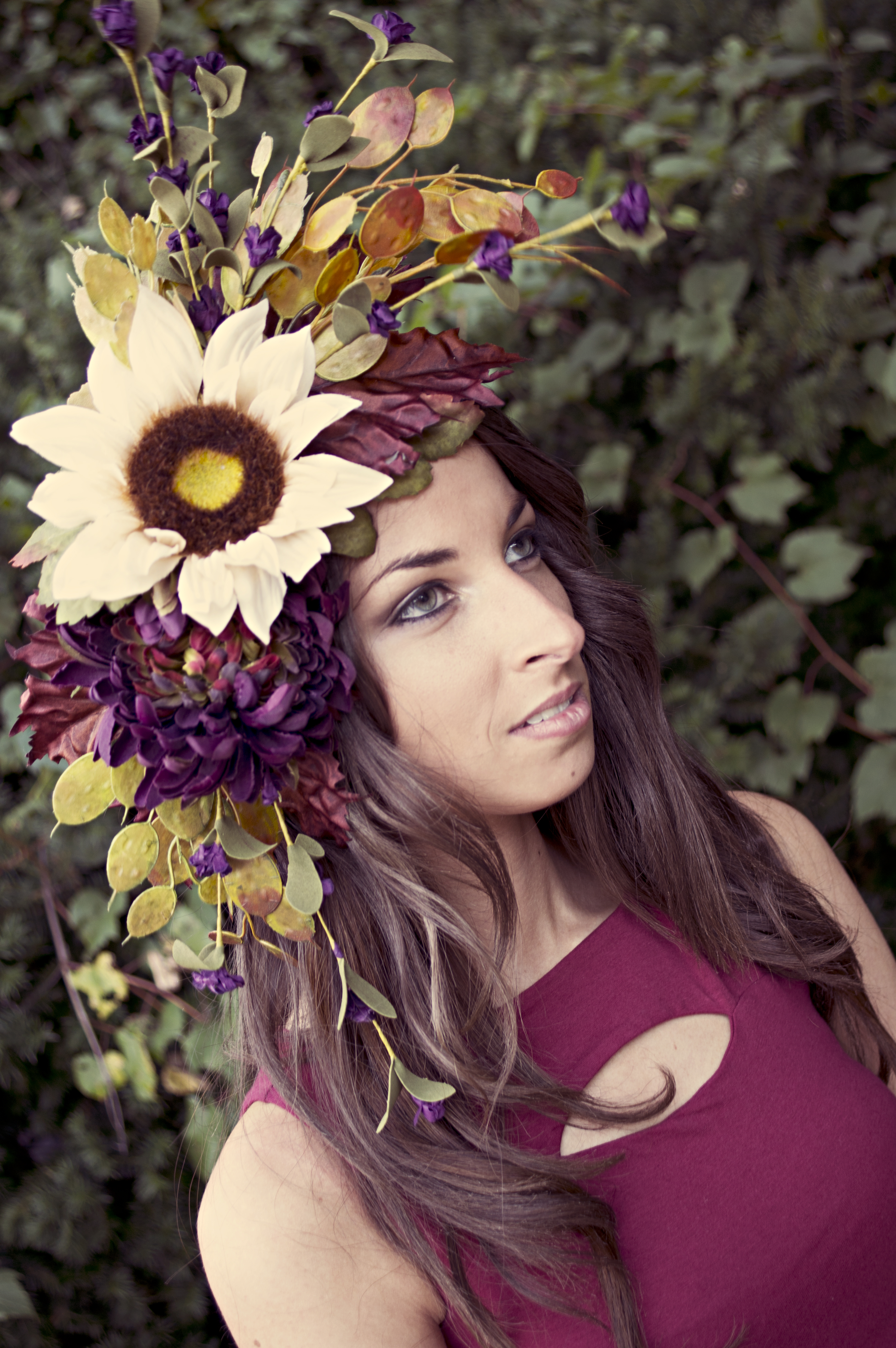 Modeling headpiece by Marc's Blossoms & Blooms Floral Design