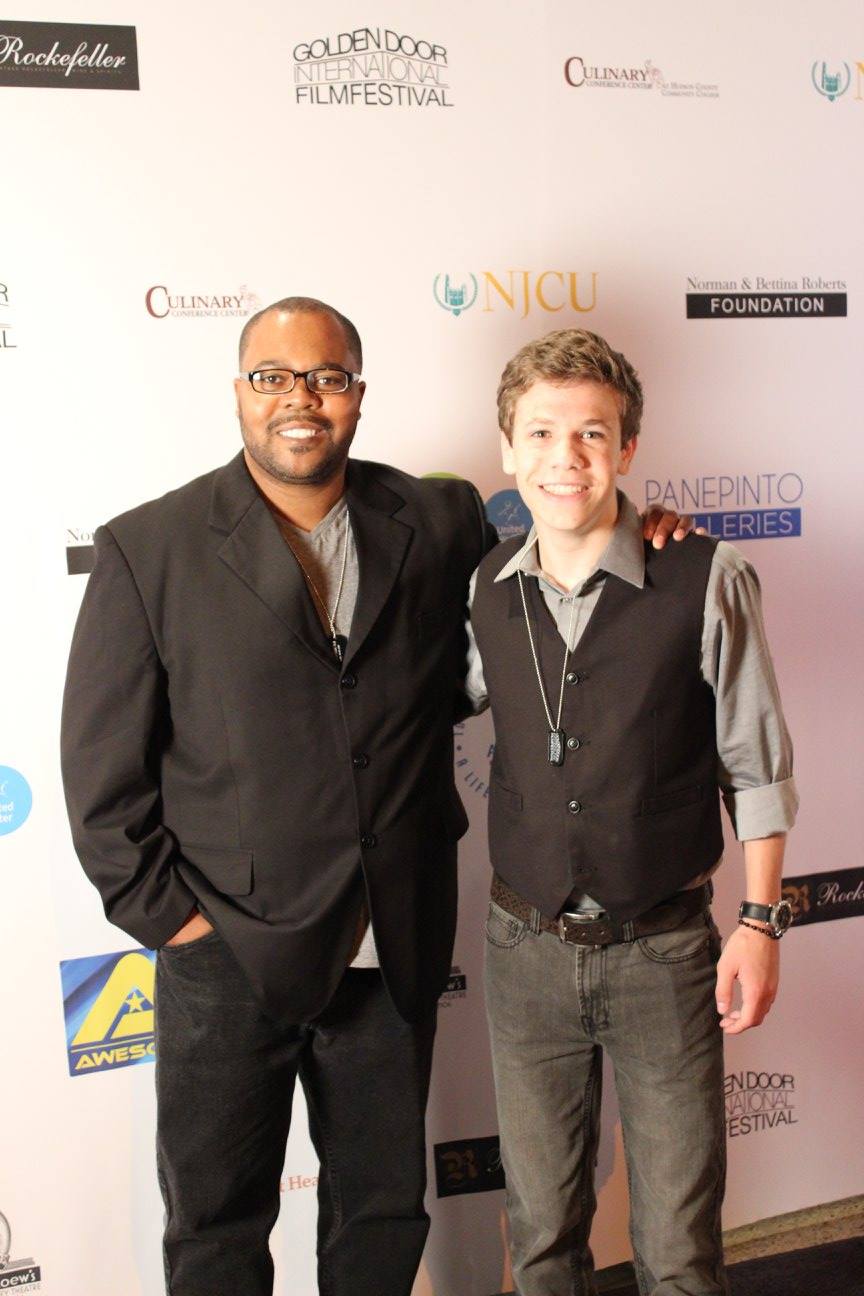on the red carpet with award-winning writer and director KC Chamberlain at the Golden Door International Film Festival (The Burning Tree, nominated for Best Local Short)