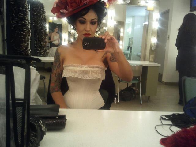 Tania Estrada Dressing Room Selfie at The World Famous LA Opera House during La Boheme 2012