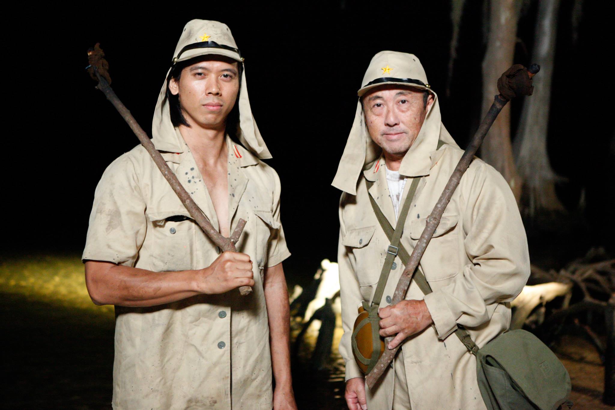 Anthony Nguyen & Joji Yoshida on the set of Turtle Beach.