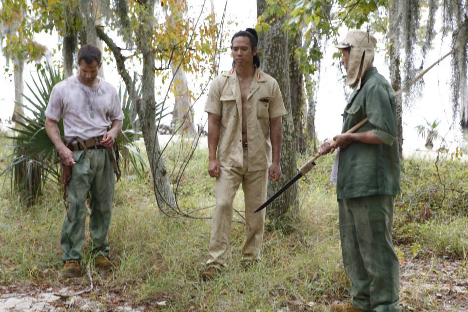 Joe Fredo, Anthony Nguyen & Mason Joiner on the set of Turtle Beach.