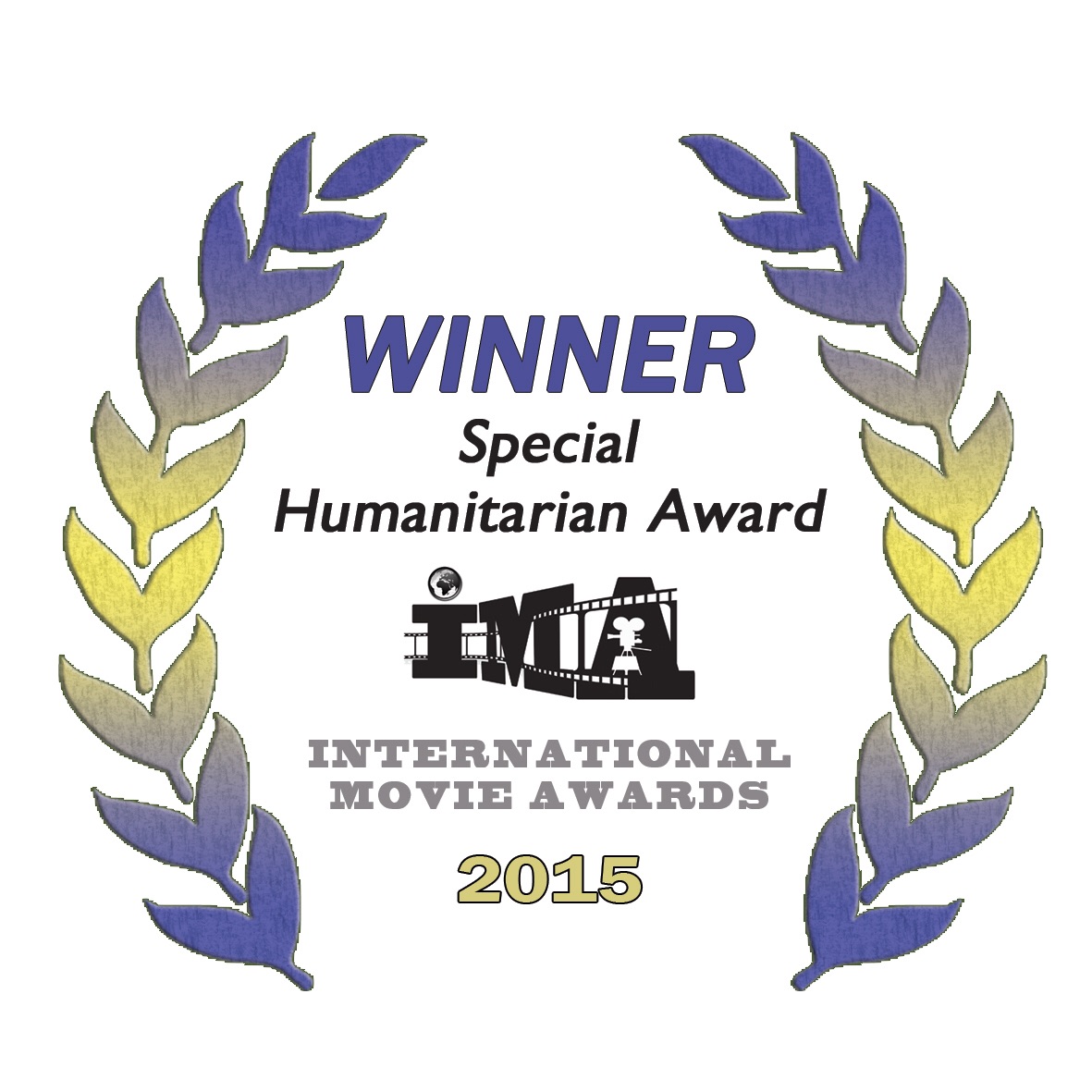 Veronica Grey and Leonardo DiCaprio receive the Special Humanitarian Award from the 2015 International Film Awards for 