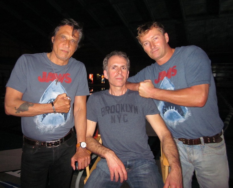 With actors James Chalke and Tony Messenger on the set of Shark Lake (2015). Biloxi Mississippi.