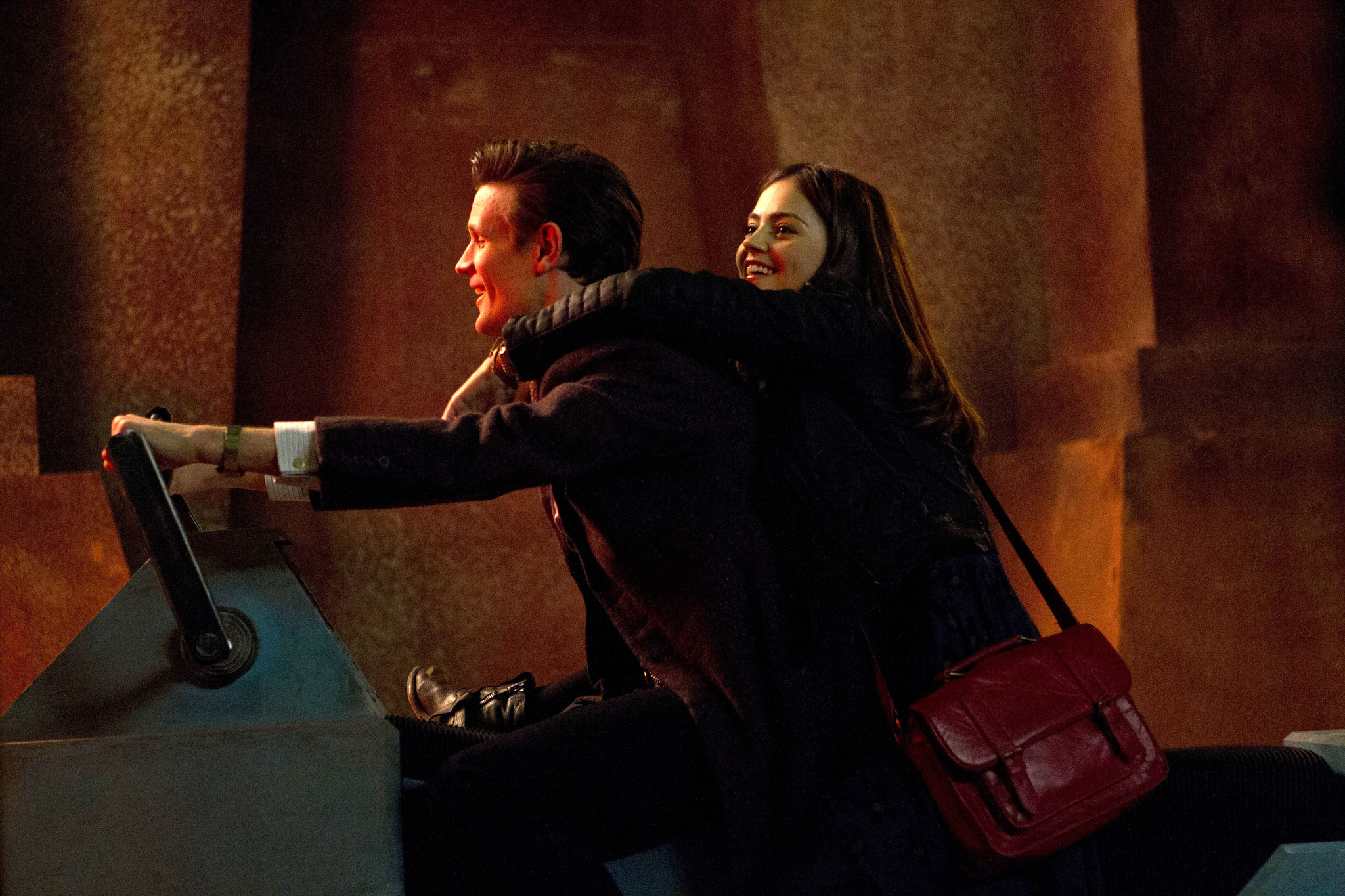 Still of Matt Smith and Jenna Coleman in Doctor Who: The Rings of Akhaten (2013)