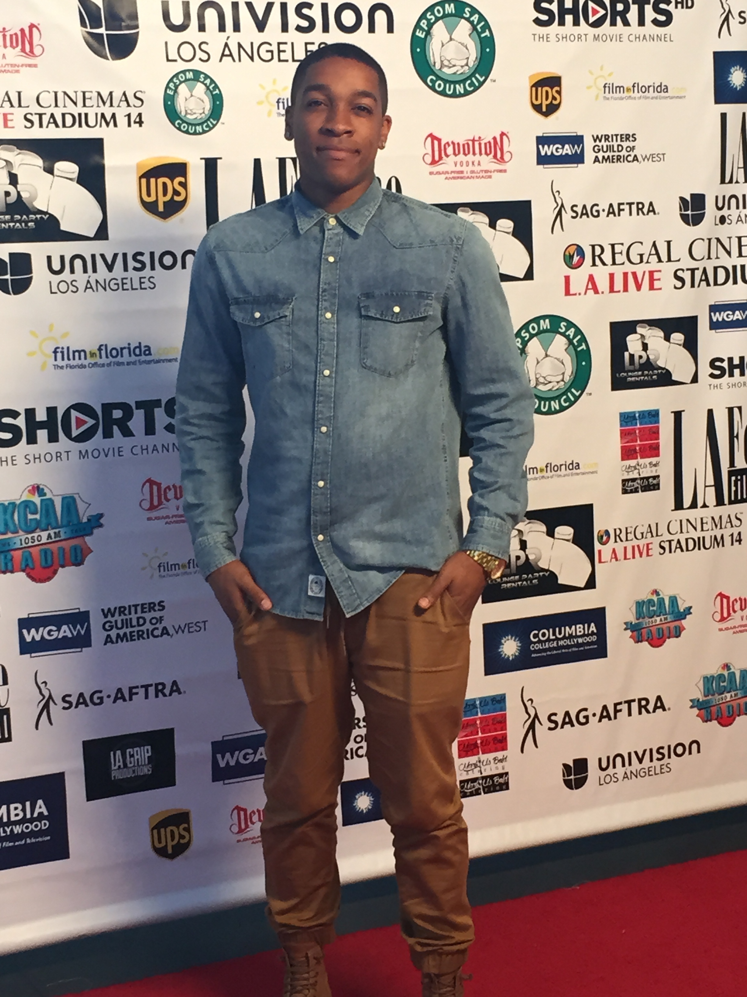 Rickey Brown on the red carpet for the short film 