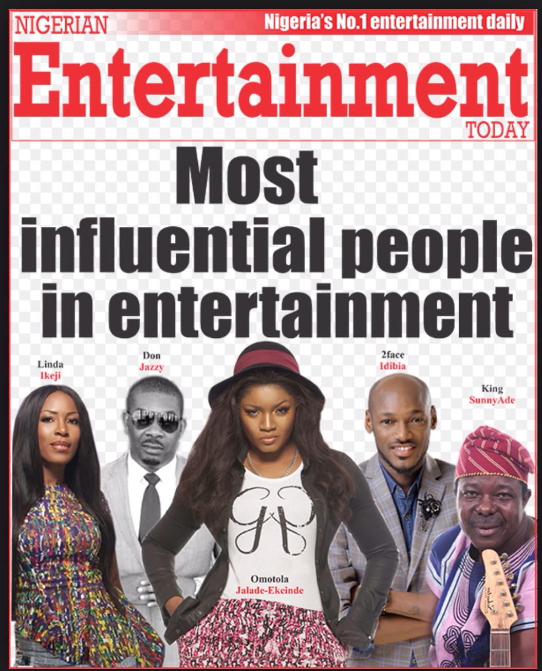 Omotola leads the list of most influential people in entertainment .