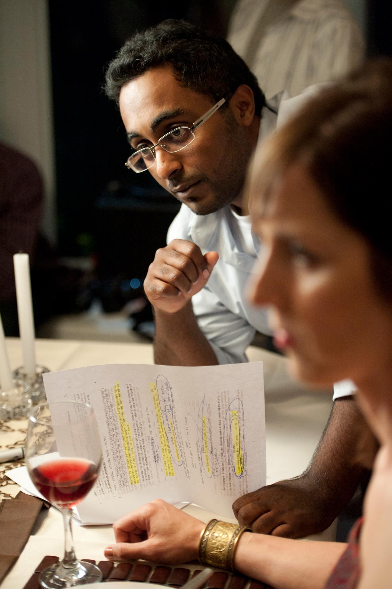 Director Abdulla Al-Ogail at work on his biggest short film, 