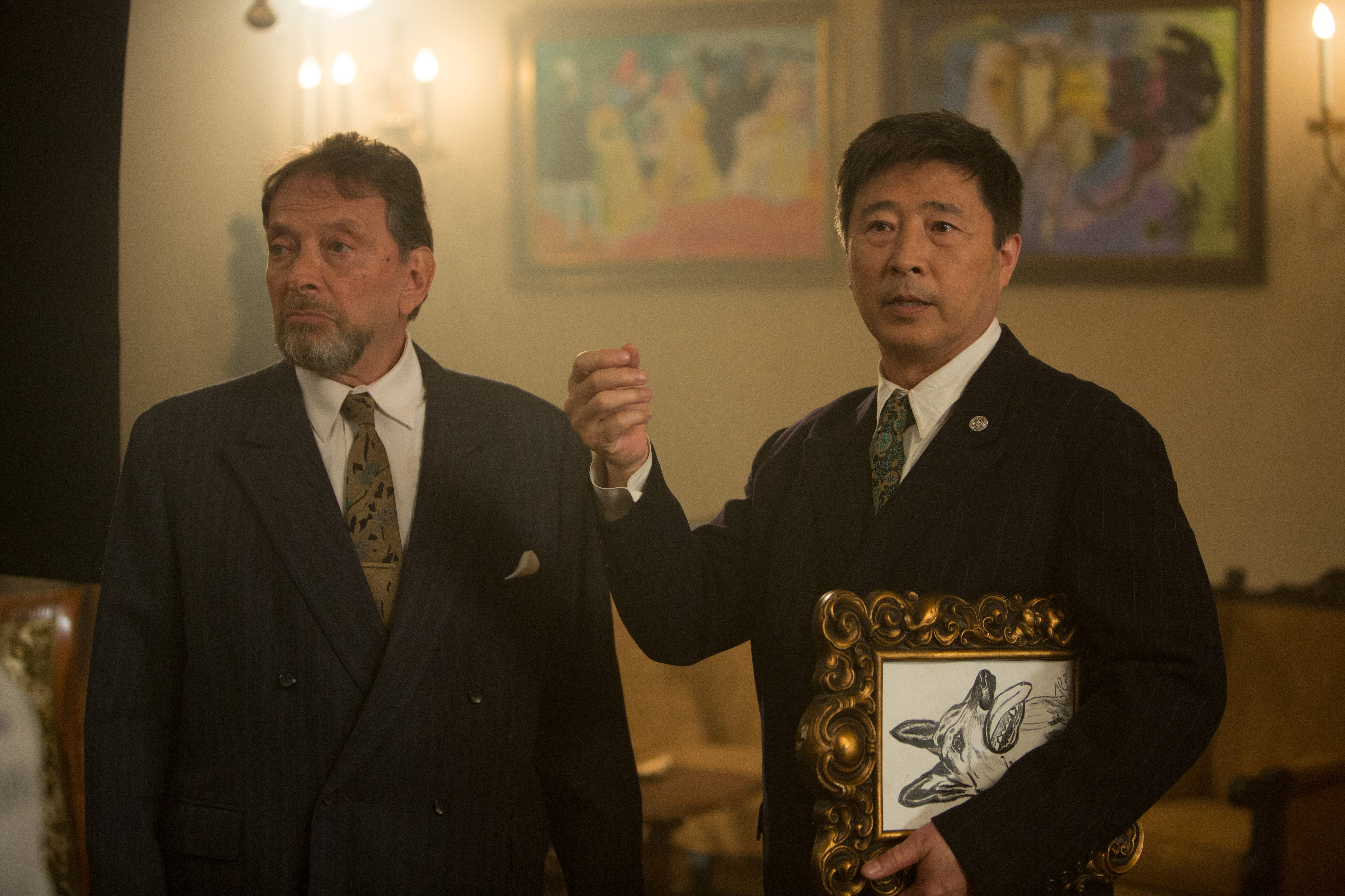 Still of Mike Altmann and David Yu in Exodus to Shanghai (2015)