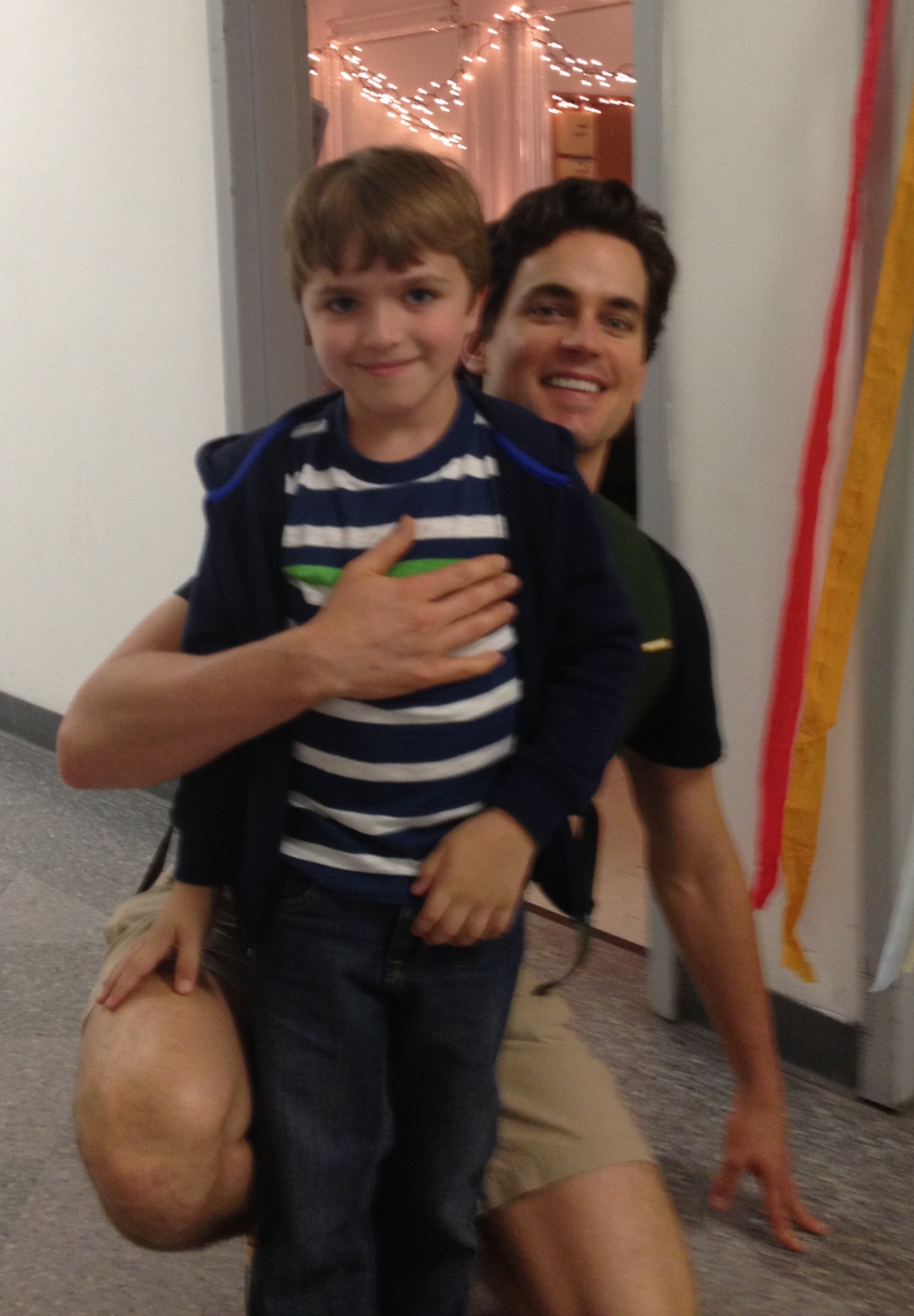 Matt Bomer and Sal after the Wrap of his Episode on White Collar