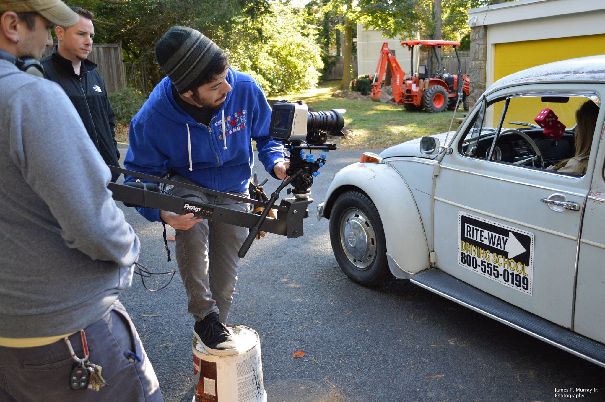 Cinematographer Derek Mindler on set of By The Dashboard Light