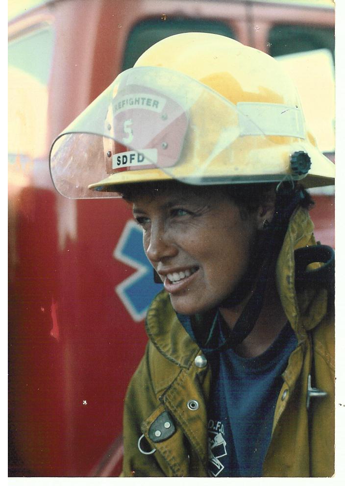 Ellen Gavin as a San Diego firefighter.