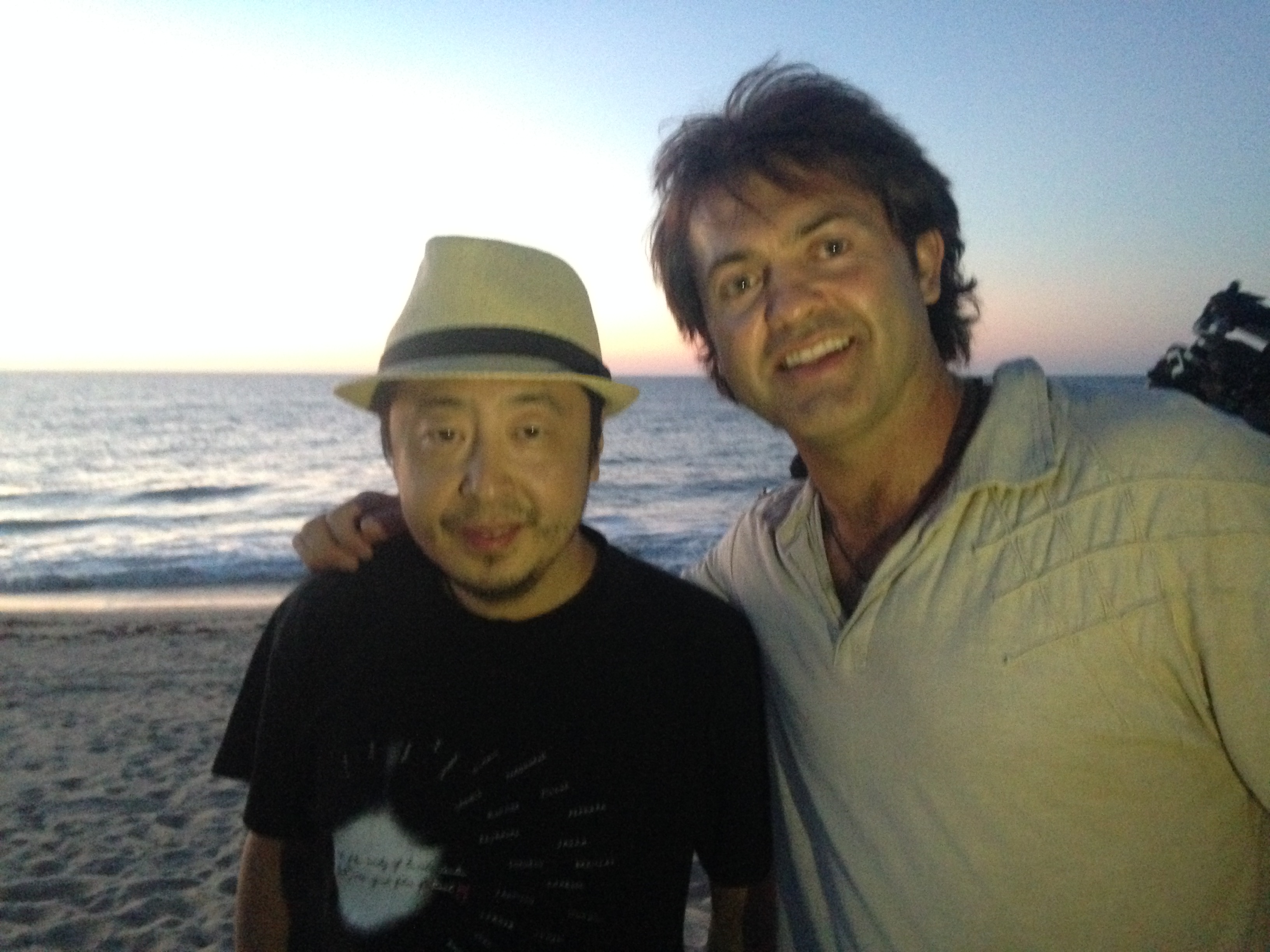 Jia Zhangke and me filming Mountains May Depart. Really nice cast and crew that made it a real fun shoot.
