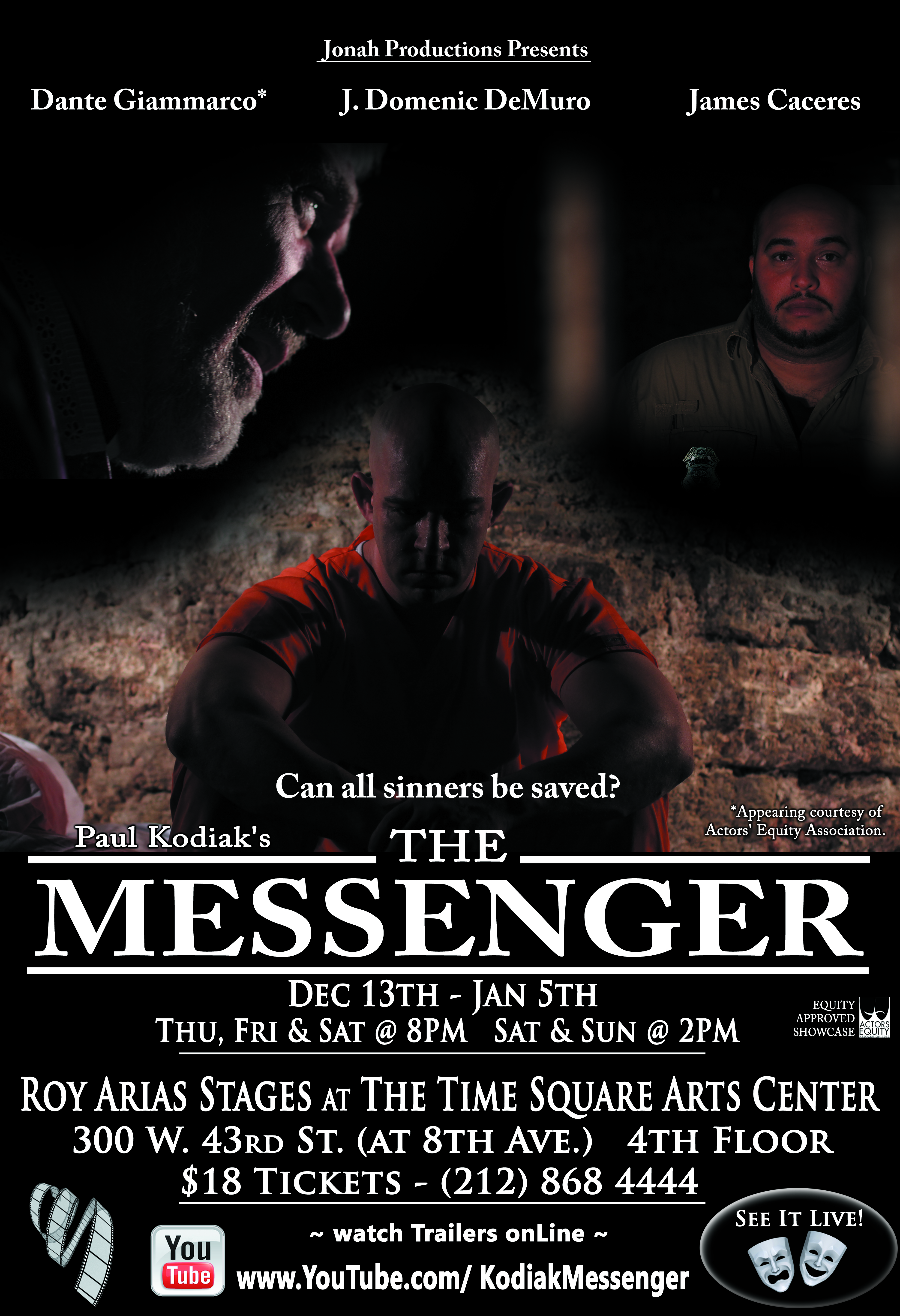 NY Daily News Top 10 Theatre Picks. The Messenger - Off Broadway Dec13-Jan 5 2013