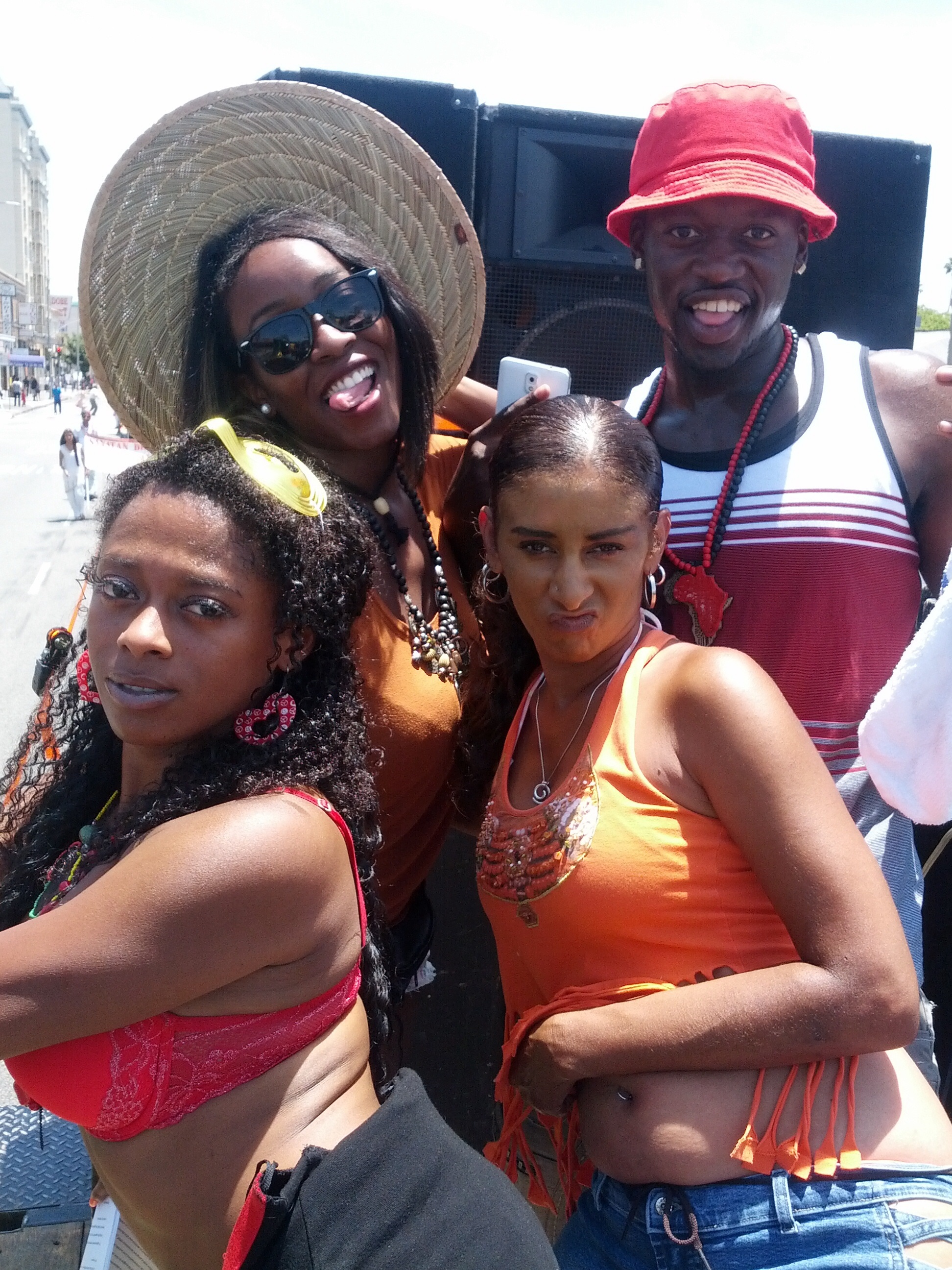 Filming a movie I'm, POETIC DANCEHALL(Tiana), on the Caribbean Carnival Festival Jamaican Gold Float, Hollywood. Blvd.