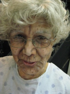 Lynne as 80 year old woman in play, 