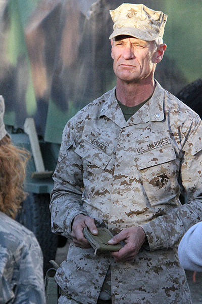 Matt Riedy as Lt. Col. Curtis Landry in the film Private War
