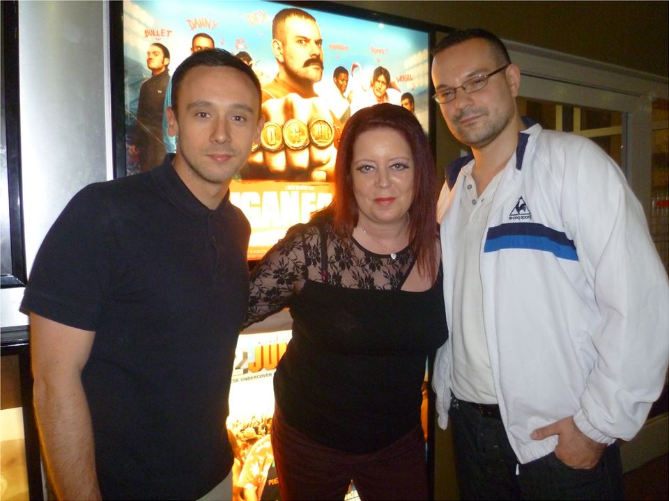 At a cinema showing of 'The Hooligan Factory' with Nick Nevern and Jason Maza