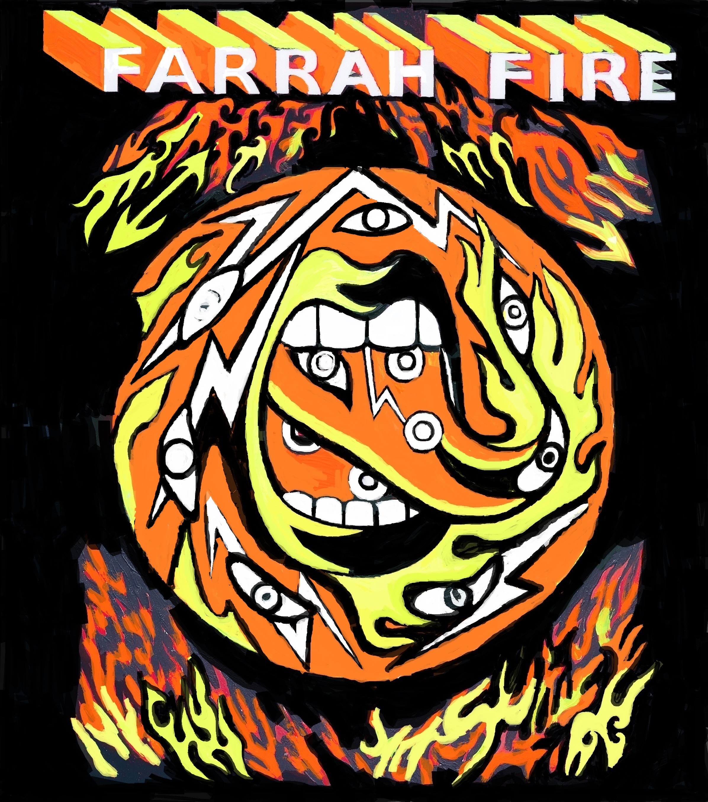 Farrah Fire tea Shirt in progress(unfinished)Oct.2015 all rights reserved to Elin Hunter
