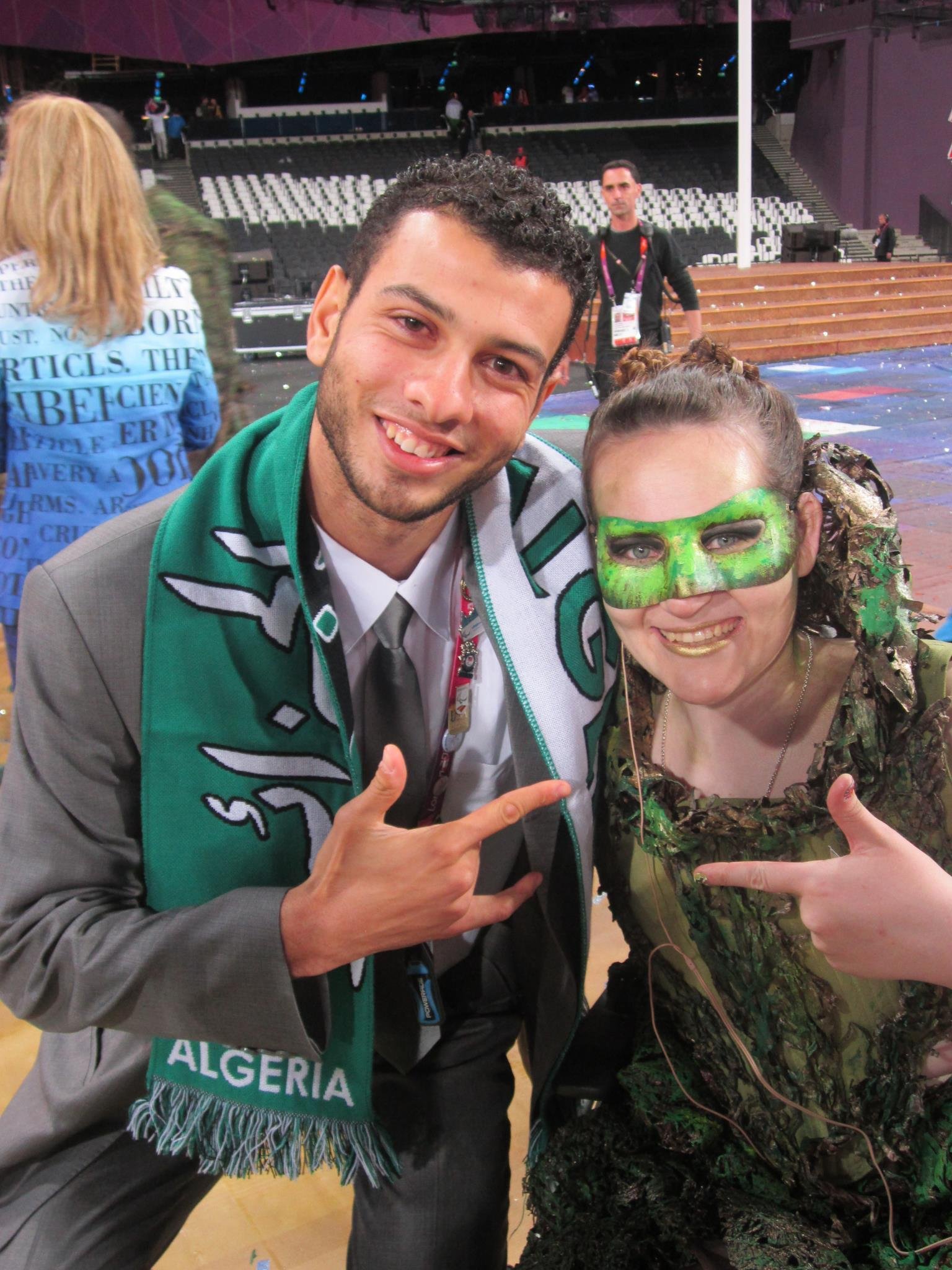 Still of Becki McGuinness and Algeria's representative in London 2012 Paralympic Opening Ceremony: Enlightenment