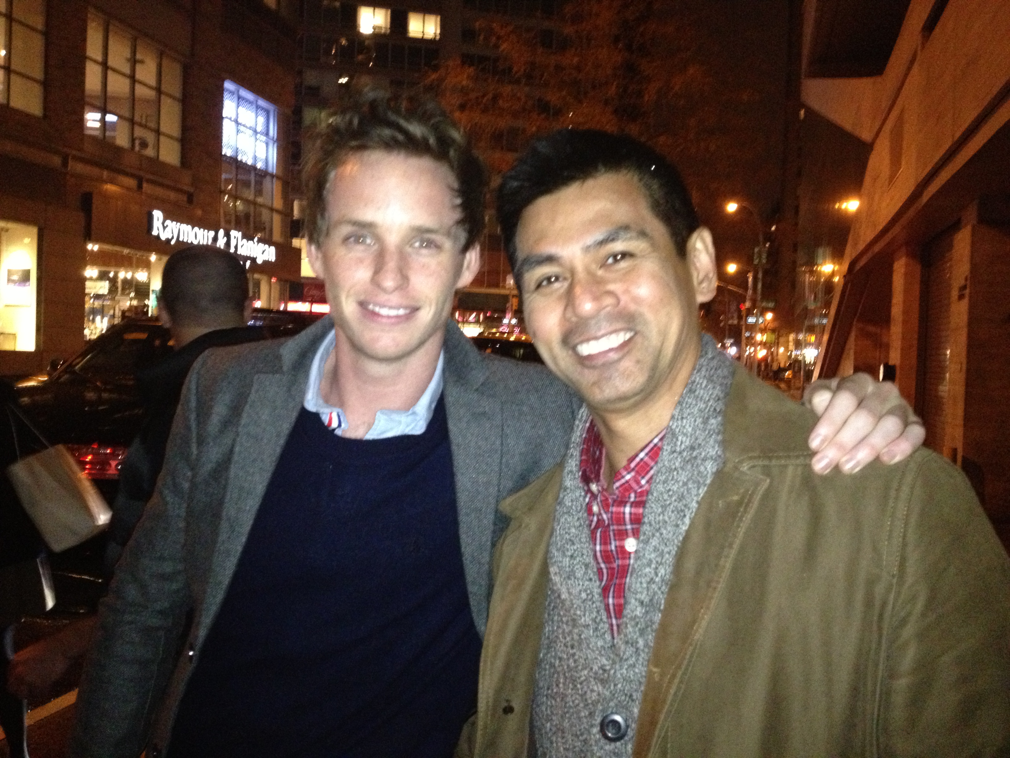 Eddie Redmayne (Marius) after screening of Les Miserables in NYC