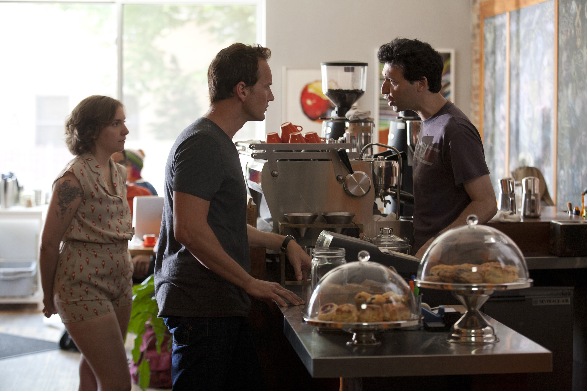 Still of Patrick Wilson, Alex Karpovsky and Lena Dunham in Girls (2012)