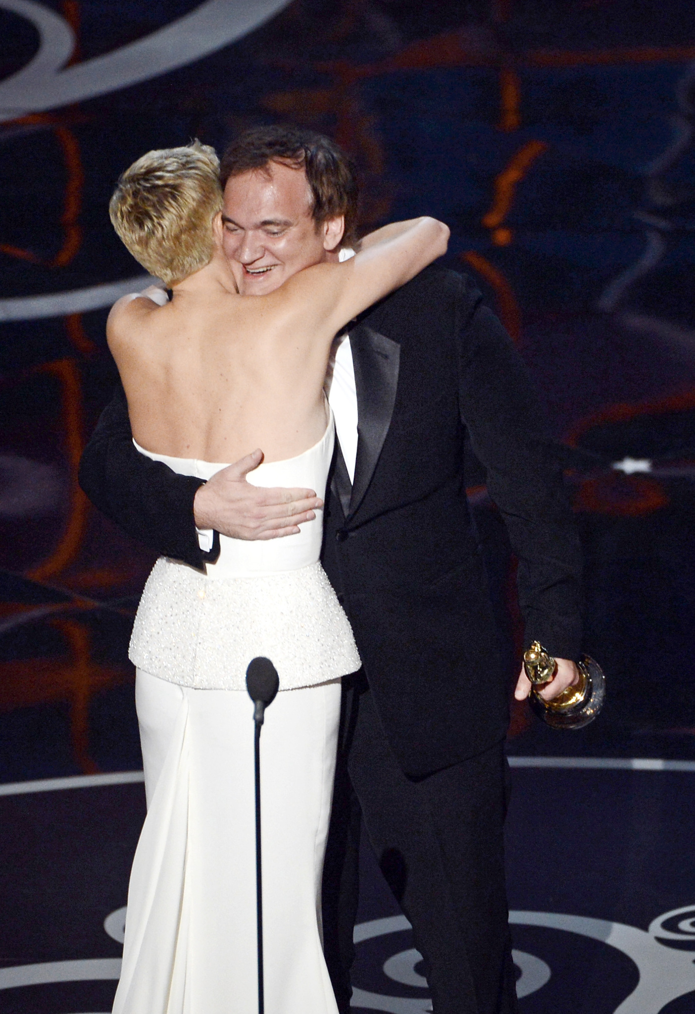 Quentin Tarantino and Charlize Theron at event of The Oscars (2013)
