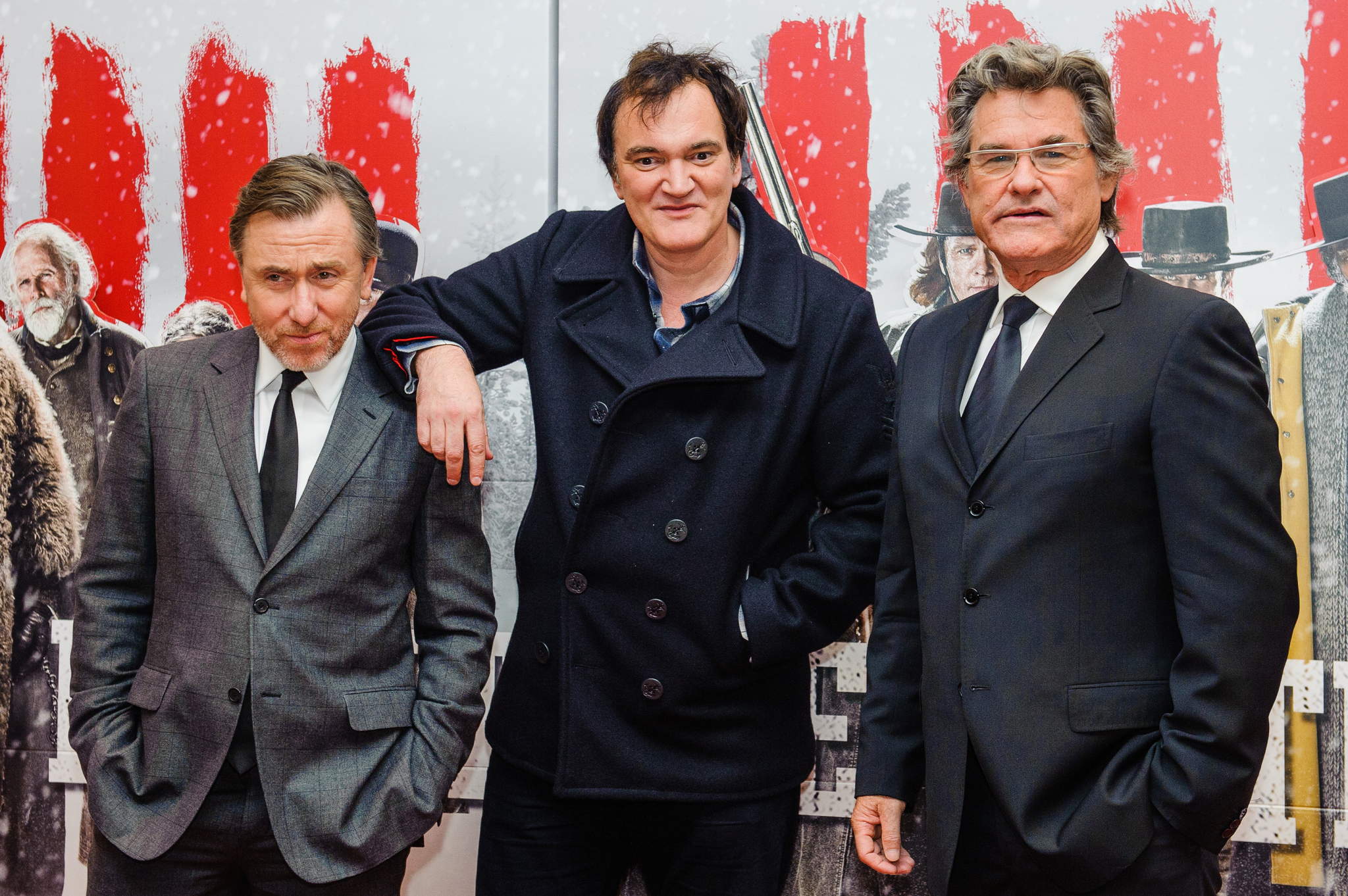 Quentin Tarantino, Tim Roth and Kurt Russell at event of Gresmingasis astuonetas (2015)