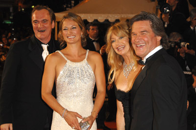 Quentin Tarantino, Goldie Hawn, Kurt Russell and Zoë Bell at event of Death Proof (2007)