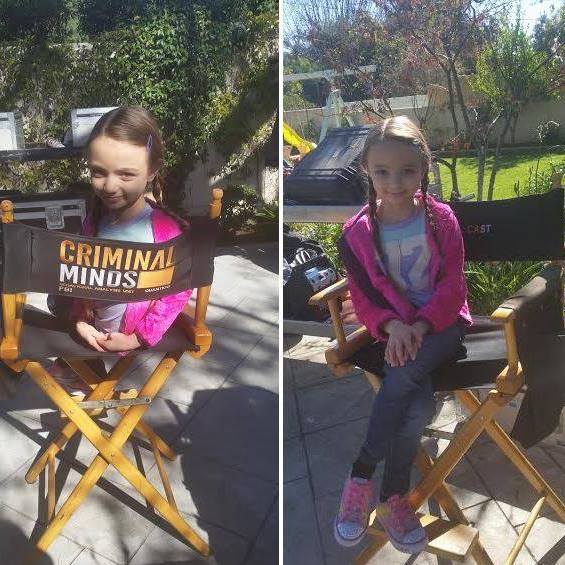 Sophia Grunow on the Criminal Minds set. January, 2015.