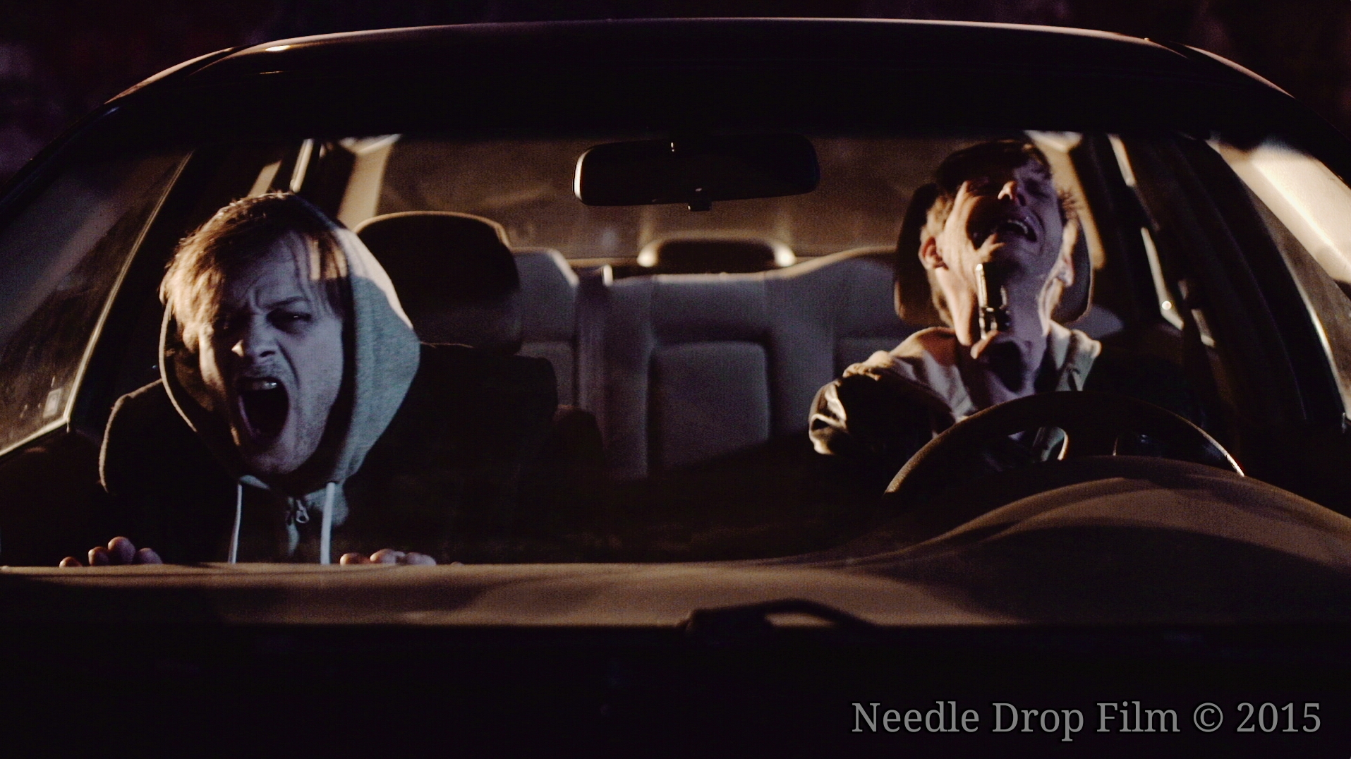 Christopher Tyson and Paul Burke in a very intense scene in a Needle Drop Film Production. (2015)