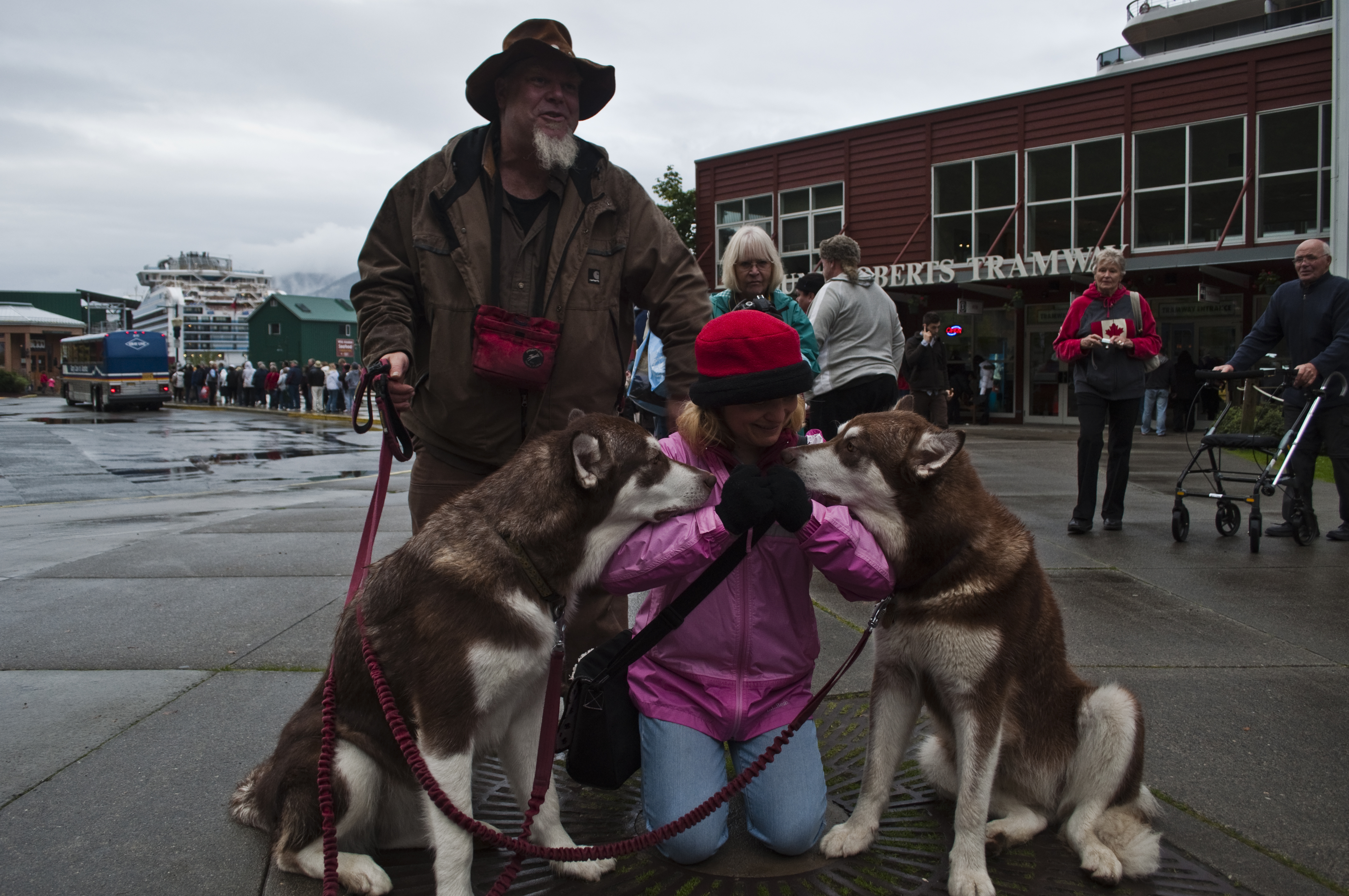 Tourist Love <3 Skadi & Freya and Russell Josh Peterson sharing love with Visitors Downtown Juneau Alaska <3 Please http://ExploreJuneau.com ~ Enjoy!